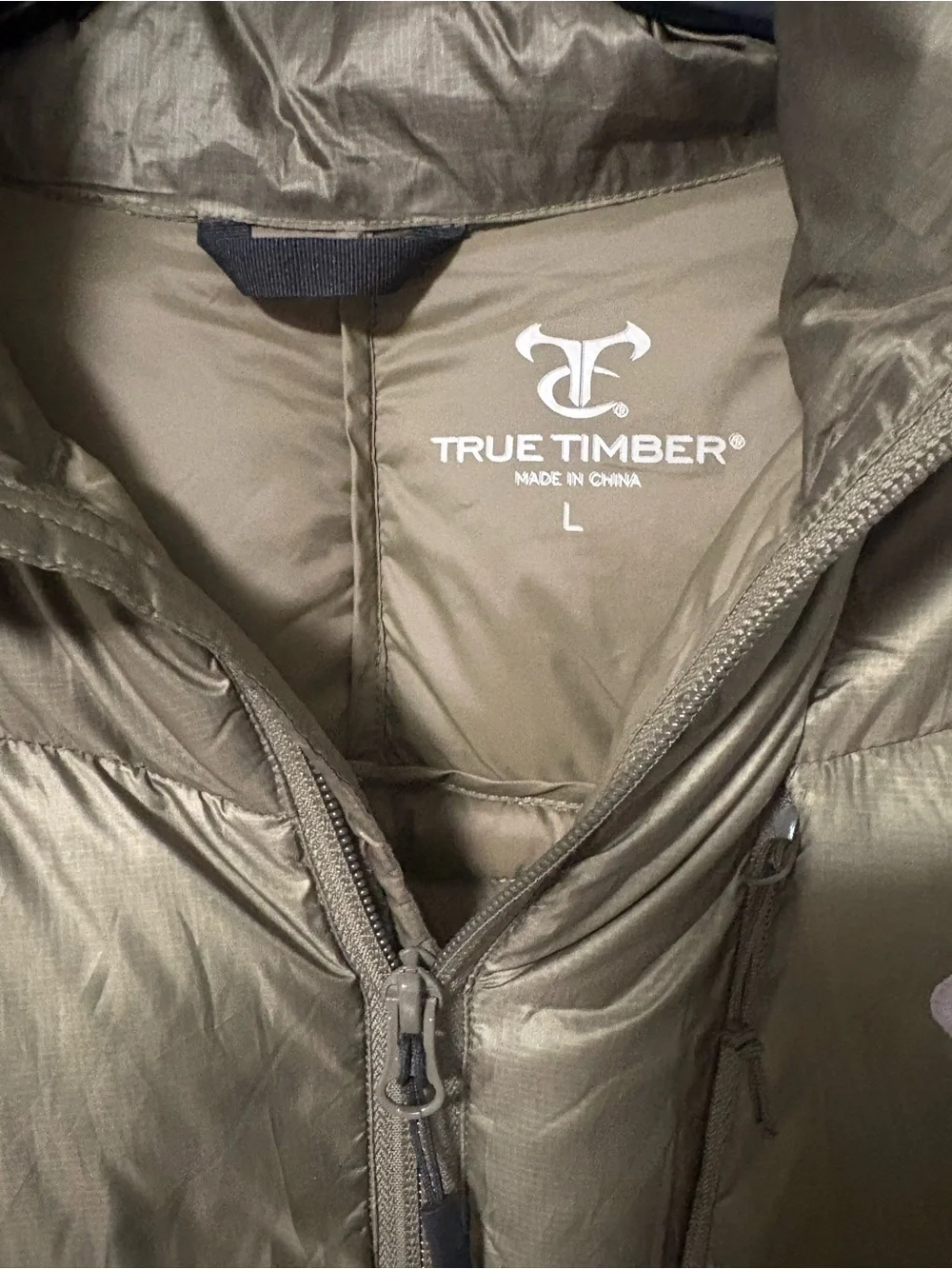 Men’s True Timber Olive Packable Puffer Jacket-super soft, minimal wear